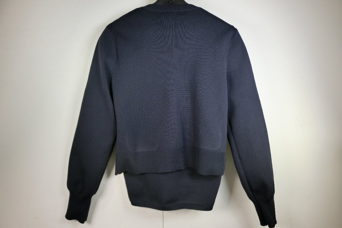 ♪美品★Apuweiser-riche/アプワイザー・リッシェ(2)★ネイビー・パールボタンショート丈カーディガン&七分袖インナー_画像3