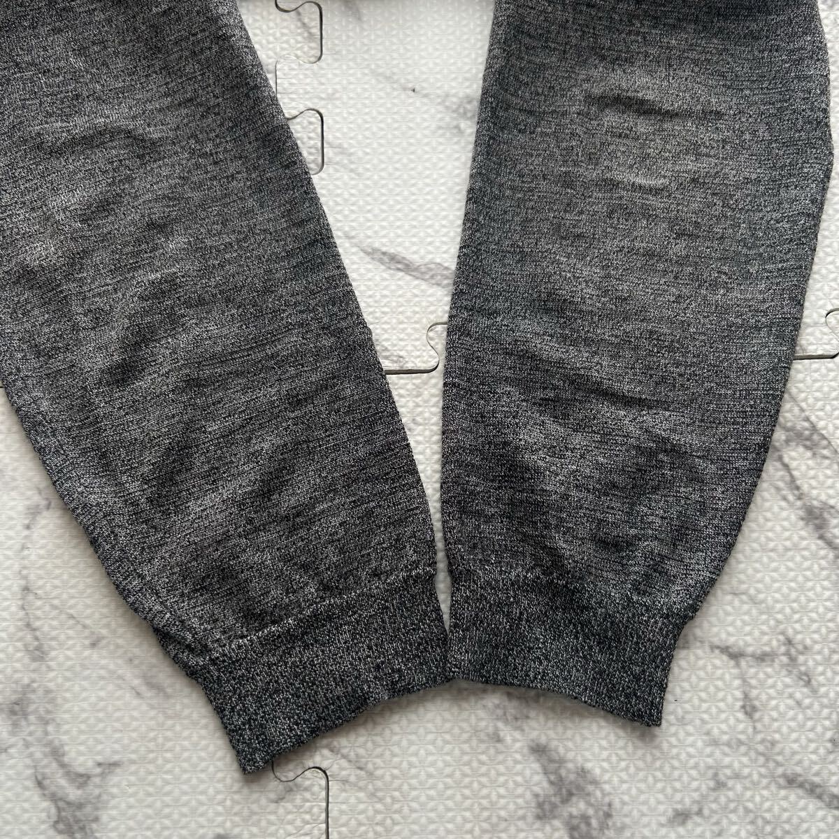 美品/XLサイズ◆HUGO BOSS ヒューゴボス ニット セーター トップス エクストラファイン メリノウール ウール100% グレー メンズ_画像7