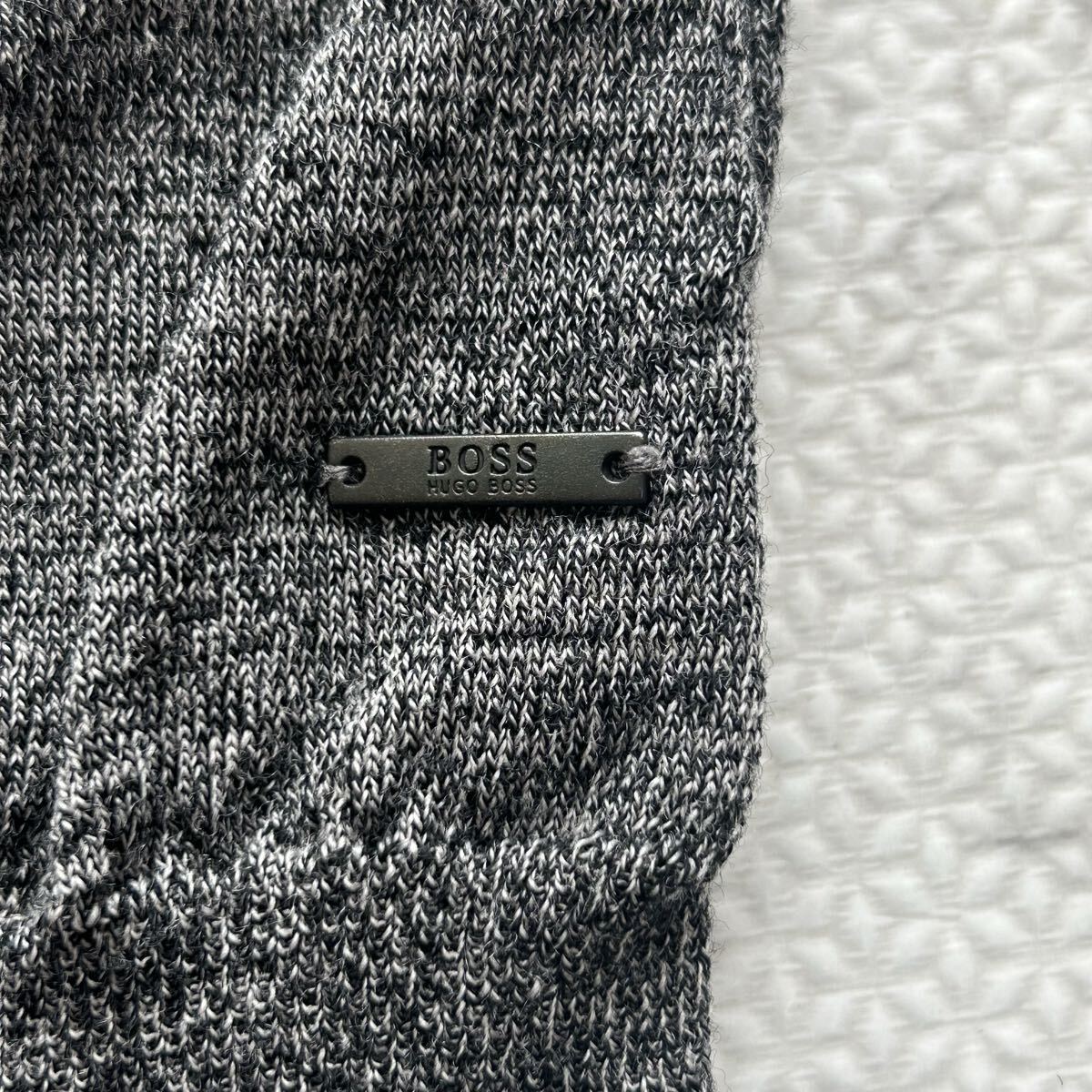 美品/XLサイズ◆HUGO BOSS ヒューゴボス ニット セーター トップス エクストラファイン メリノウール ウール100% グレー メンズ_画像8