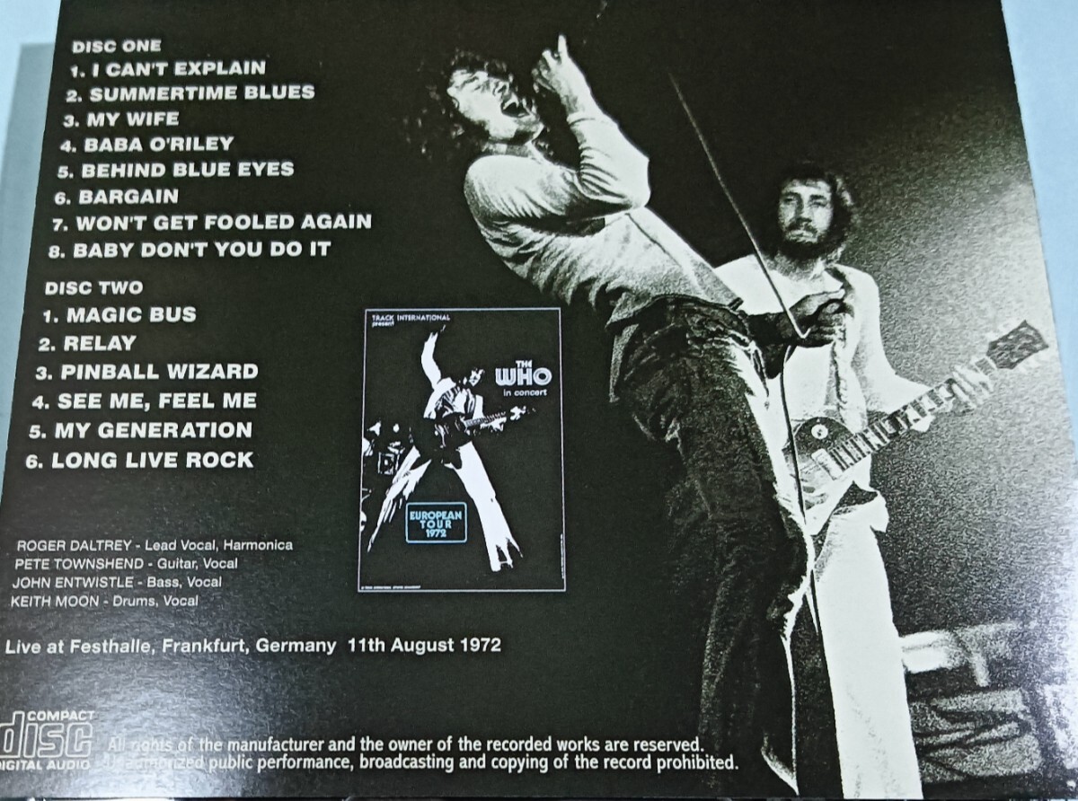 ザ・フー 1972年 Live At Frankfurt,Germany The Who_画像2