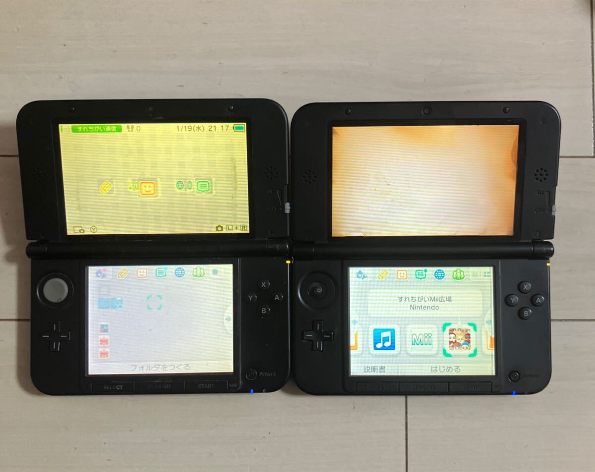 Nintendo 3DS LL SPR-001 本体 2台 セット まとめて 純正 バッテリーパック 付き スリーディーエス エルエル 任天堂 ジャンク 部品取り_画像1
