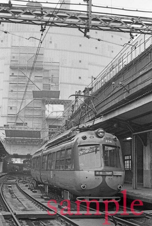 東急玉川線デハ204 昭和44年 渋谷 KG判_画像1