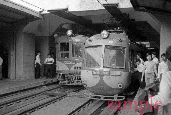 東急玉川線デハ201・デハ92 昭和44年 渋谷 KG判_画像1