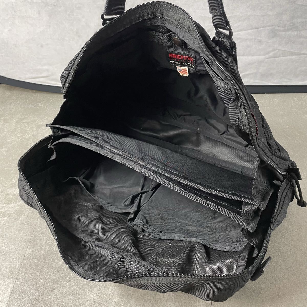 美品● ブリーフィング liner ライナー 黒 2way ビジネス バッグ BRIEFING ブリーフケース ショルダー ナイロン ブラック メンズ_画像9