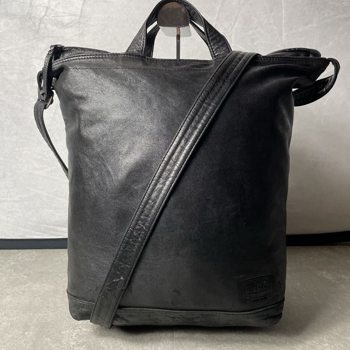  супер редкий / лошадь кожа / прекрасный товар * Porter PORTER Yoshida bag Frank шлем сумка плечо mesenja- бизнес 2way все кожа 