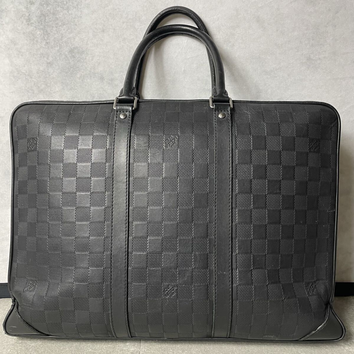 正規品/高級モデル●LOUIS VUITTON ルイヴィトン ビジネスバッグ ショルダー ダミエアンフィニ ポルトドキュマン ヴォワヤージュ レザー_画像3