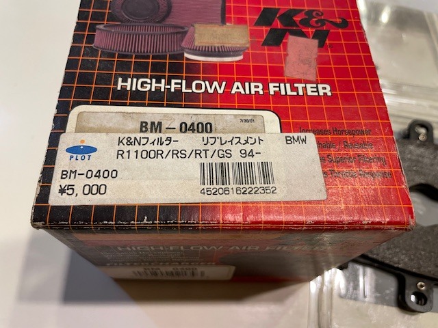 K＆Nフィルター BMW ｒ1100R/RS/RT/GS 94-中古 ブレーキパッド VMFA407 BMW用純正中古 セット_画像2