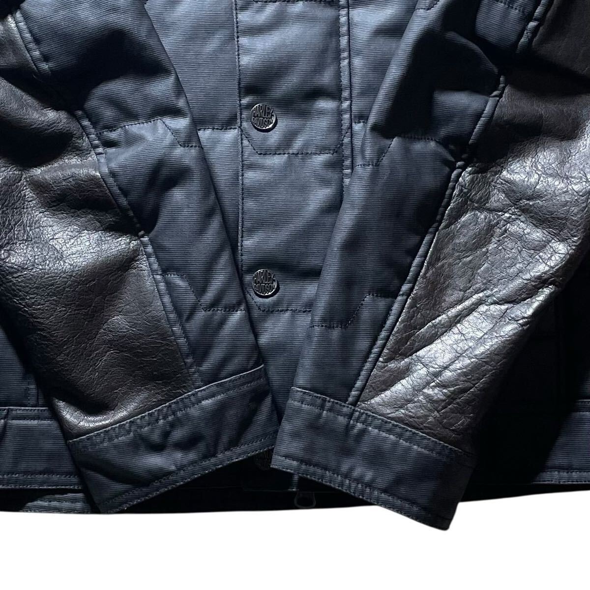 ど迫力!!!超弩級!!!【ハーレーダビッドソン Harley-Davidson】別格!!!本革 レザー◎バイク ライディングジャケット 中綿キルティング 黒_画像5