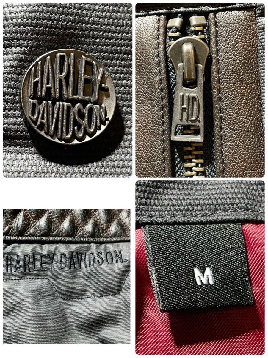 ど迫力!!!超弩級!!!【ハーレーダビッドソン Harley-Davidson】別格!!!本革 レザー◎バイク ライディングジャケット 中綿キルティング 黒_画像10