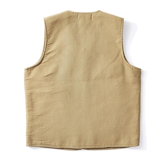  大人気 ワーク ボア裏地付きで防寒性も抜群 ヴィンテージ復刻デッキベストメンズ アメカジ ジレ Ｓ～ＸＸＬカーキ_画像2