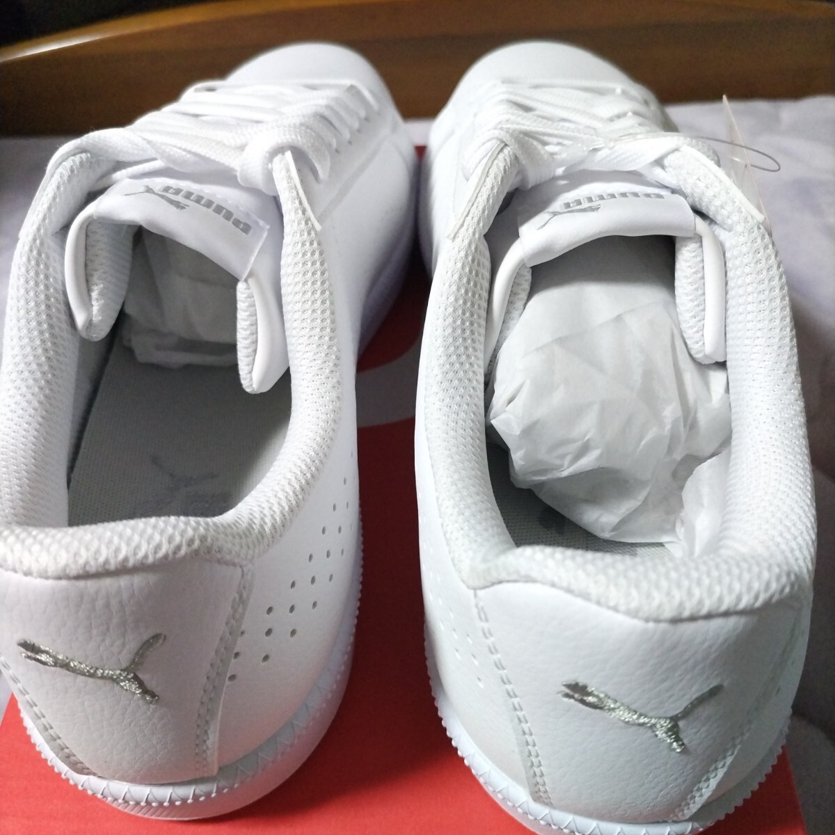 ■新品■26.5ｃｍ　プーマ スマッシュキャット パーフ FS SL スニーカー ホワイト/シルバー_画像4