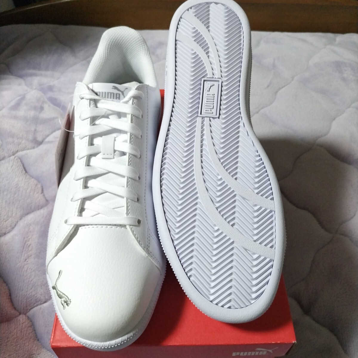 ■新品■26.5ｃｍ　プーマ スマッシュキャット パーフ FS SL スニーカー ホワイト/シルバー_画像5
