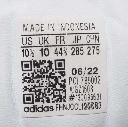  美品!! US 10 1/2 /28.5cm 限定 22年 adidas スーパースター 白ｘワインレッド 金ベロ SUPERSTAR 天然皮革 _画像10