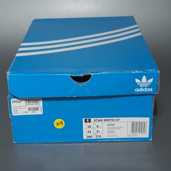  прекрасный товар!! US 10 / 28cm 20 год производства adidas Originals Stansmith липучка белый x зеленый натуральный кожа кожа 
