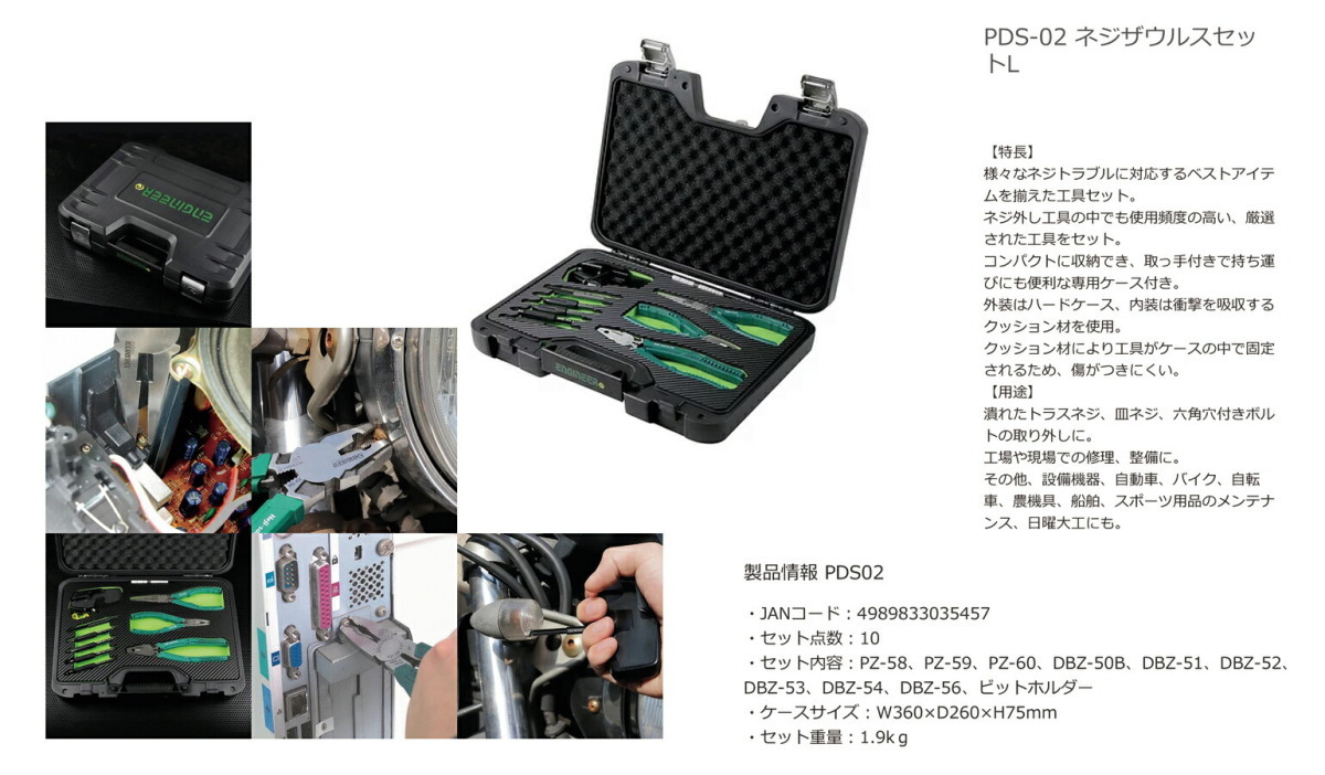 〈エンジニア〉ネジザウルスセットＬ　PDS-02　JAN：4989833035457_画像2