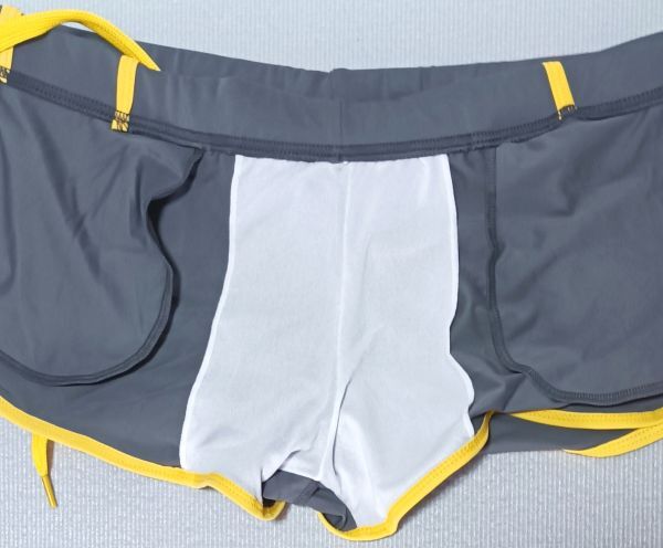 [新品] ボックス ポケット付 トランクス 水着 ローライズ ブラック 日本S～Mサイズ_画像3