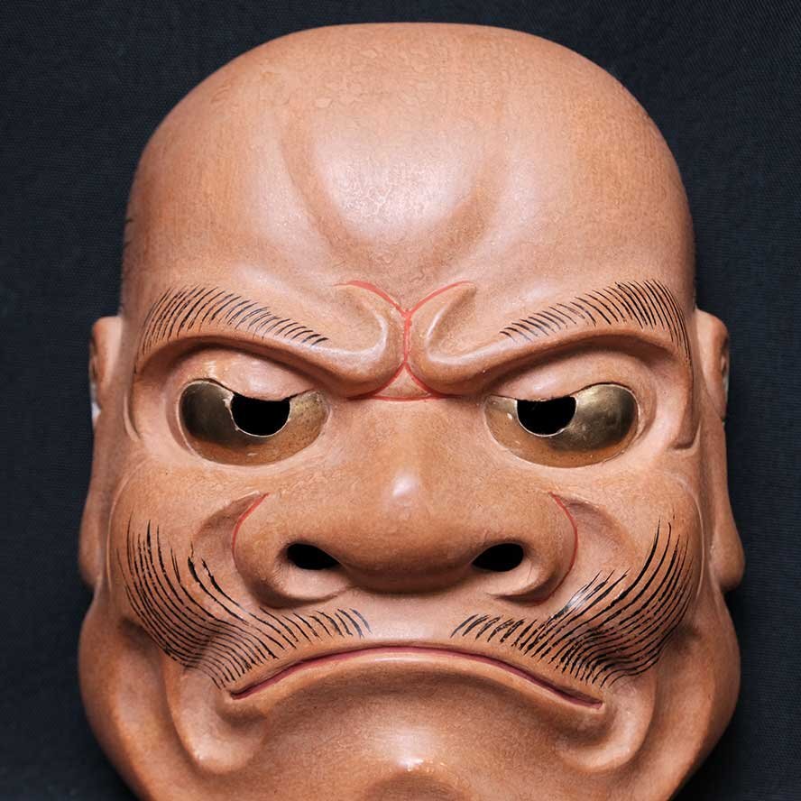 【慈光】3501　能面 彩色木彫 毘沙門天　小熊正銘 伊藤通彦門下 能楽 雅楽 日本伝統工芸　33_画像2