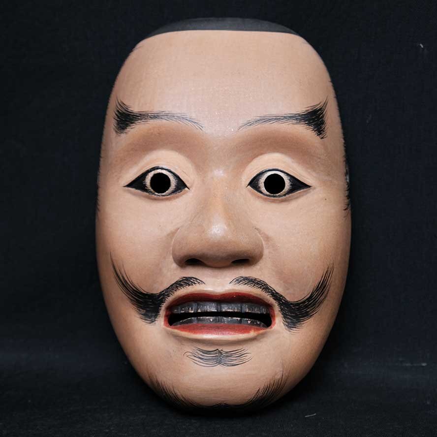 【慈光】3502　能面 彩色木彫 平太　小熊正銘 伊藤通彦門下 能楽 雅楽 日本伝統工芸　37_画像1