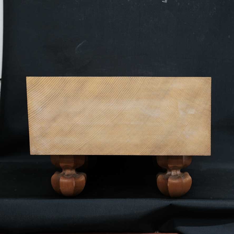 【慈光】3506　囲碁　碁盤 柾目 脚付き 厚み×約18cm　全体の高さ×約29.5cm_画像2