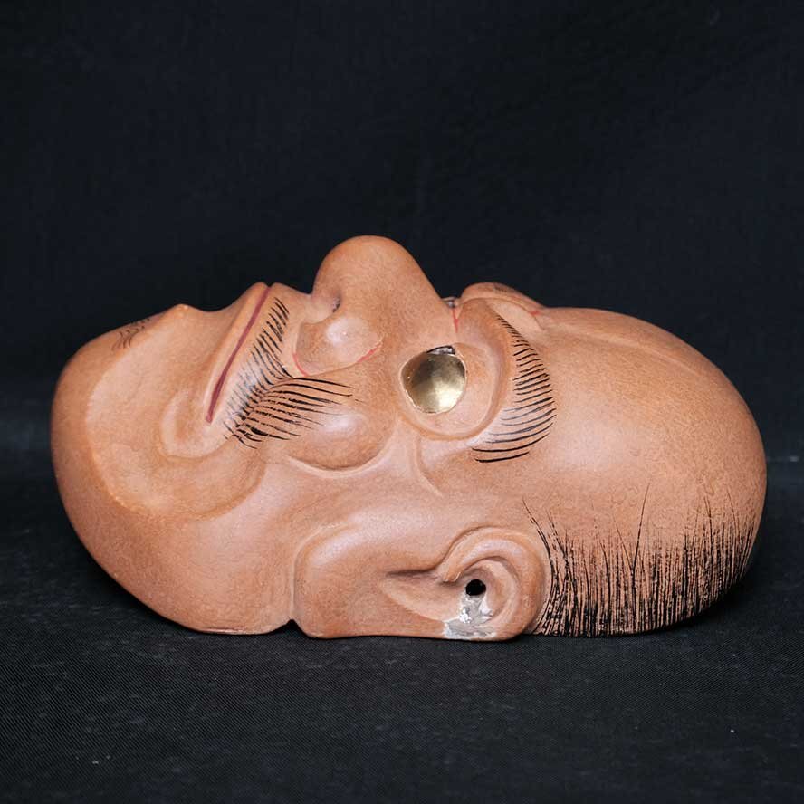 【慈光】3501　能面 彩色木彫 毘沙門天　小熊正銘 伊藤通彦門下 能楽 雅楽 日本伝統工芸　33_画像4