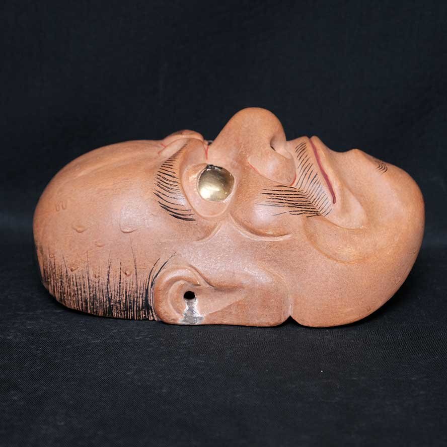 【慈光】3501　能面 彩色木彫 毘沙門天　小熊正銘 伊藤通彦門下 能楽 雅楽 日本伝統工芸　33_画像6