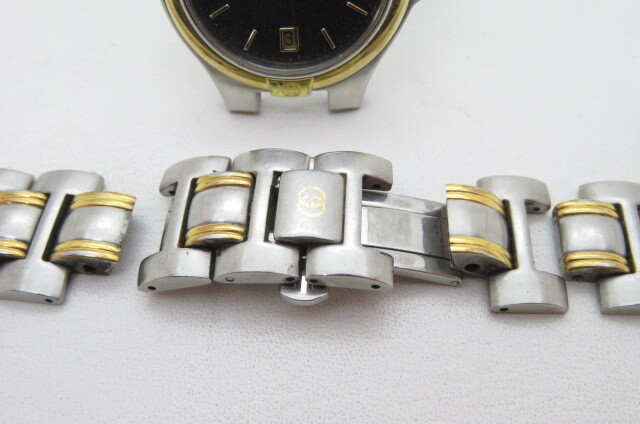 1円～【動品】GUCCI グッチ 9040M GG メンズ クオーツ 腕時計 ラウンドフェイス グレー文字盤 デイト コンビネーション ベルト切れ 10-11-3_画像3