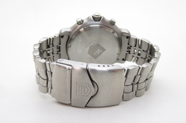 1円~TAG HEUER タグ・ホイヤー プロフェッショナル クロノグラフ CH1112 メンズ クオーツ 腕時計 グリーン文字盤 シルバー 10-11-8_画像10