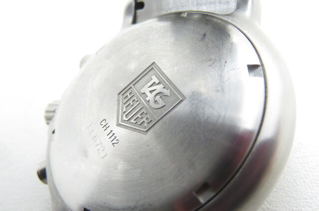 1円~TAG HEUER タグ・ホイヤー プロフェッショナル クロノグラフ CH1112 メンズ クオーツ 腕時計 グリーン文字盤 シルバー 10-11-8_画像6