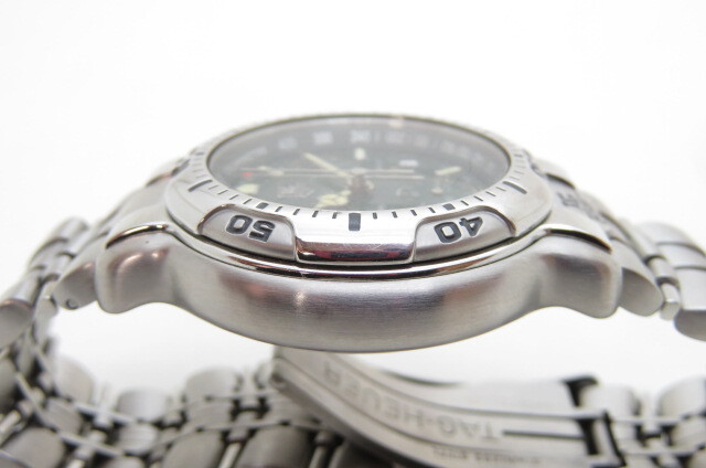 1円~TAG HEUER タグ・ホイヤー プロフェッショナル クロノグラフ CH1112 メンズ クオーツ 腕時計 グリーン文字盤 シルバー 10-11-8_画像5