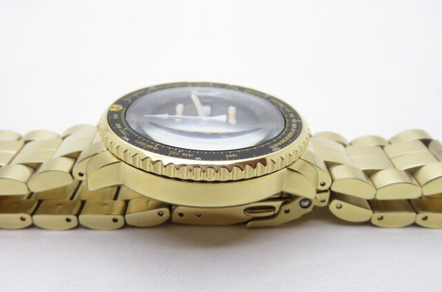 1円～【未使用 動品】SEIKO セイコー フライトマスター パイロット 7T62-0EB0 クロノグラフ 腕時計 ブラック文字盤 ゴールド　10-11-9 _画像6