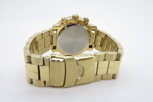 1円～【未使用 動品】SEIKO セイコー フライトマスター パイロット 7T62-0EB0 クロノグラフ 腕時計 ブラック文字盤 ゴールド　10-11-9 _画像10