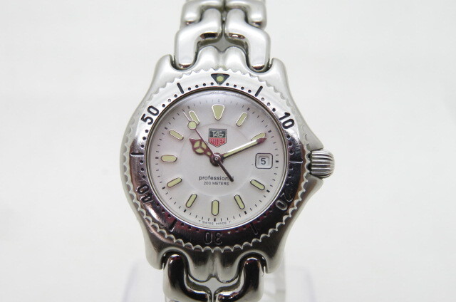 1円～【動品】TAG HEUER タグ・ホイヤー プロフェッショナル 200M WG1312-2 レディース クオーツ 腕時計 デイト ホワイト文字盤　10-11-11_画像1