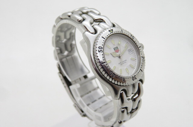 1円～【動品】TAG HEUER タグ・ホイヤー プロフェッショナル 200M WG1312-2 レディース クオーツ 腕時計 デイト ホワイト文字盤　10-11-11_画像3