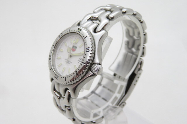 1円～【動品】TAG HEUER タグ・ホイヤー プロフェッショナル 200M WG1312-2 レディース クオーツ 腕時計 デイト ホワイト文字盤　10-11-11_画像2