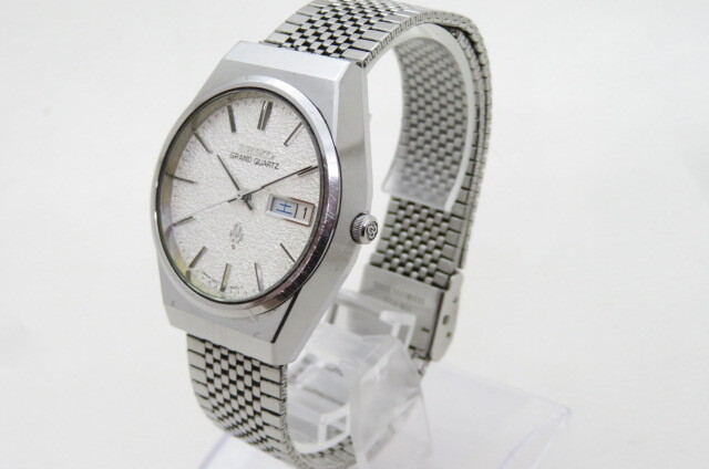 1円～SEIKO セイコー GRAND QUARTZ GQ グランドクオーツ 4843-8100 メンズ 腕時計 デイデイト 雪目文字盤 シルバー　10-11-18_画像2