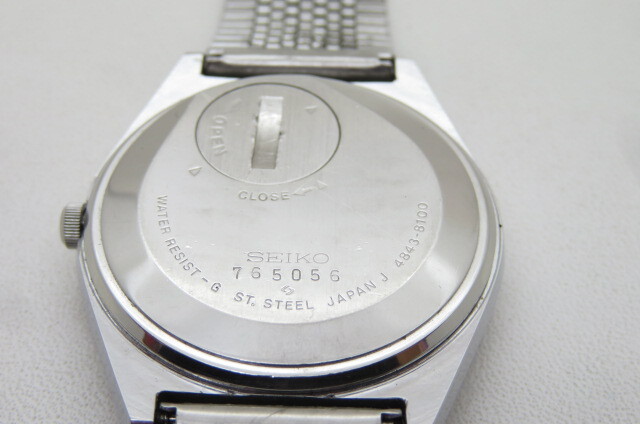 1円～SEIKO セイコー GRAND QUARTZ GQ グランドクオーツ 4843-8100 メンズ 腕時計 デイデイト 雪目文字盤 シルバー　10-11-18_画像6