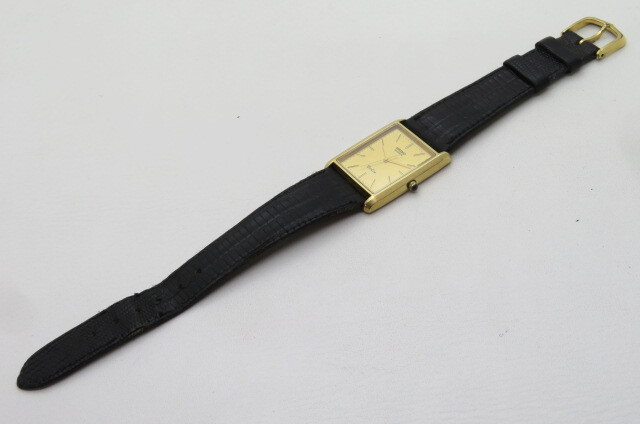 1円～【動品】SEIKO セイコー DOLCE ドルチェ 951-5090 メンズ クオーツ 腕時計 SGP 30 ゴールド ブラック リザードベルト　10-11-24_画像10