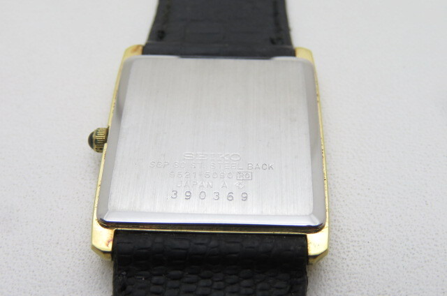 1円～【動品】SEIKO セイコー DOLCE ドルチェ 951-5090 メンズ クオーツ 腕時計 SGP 30 ゴールド ブラック リザードベルト　10-11-24_画像6