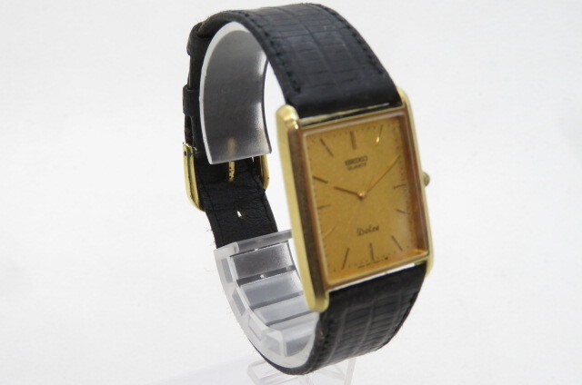 1円～【動品】SEIKO セイコー DOLCE ドルチェ 951-5090 メンズ クオーツ 腕時計 SGP 30 ゴールド ブラック リザードベルト　10-11-24_画像3