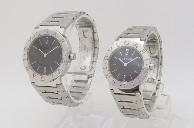 1円～【ペアウォッチ】BVLGARI ブルガリ ブルガリブルガリ BB30SSD/BB26SS QZ/クォーツ 腕時計　11-4-25_画像1