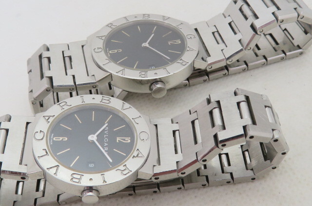 1円～【ペアウォッチ】BVLGARI ブルガリ ブルガリブルガリ BB30SSD/BB26SS QZ/クォーツ 腕時計　11-4-25_画像6
