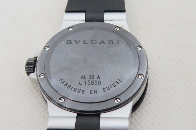 1円~【動作品】BVLGARI ブルガリ ALUMINUM アルミニウム AL 32 A クオーツ 腕時計 アイボリー文字盤 クォーツ メンズ腕時計 11-5-4_画像9