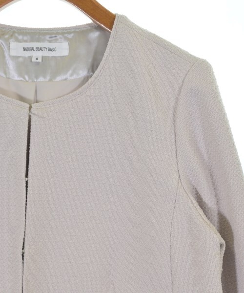 NATURAL BEAUTY BASIC ノーカラージャケット レディース ナチュラルビューティーベーシック 中古　古着_画像4
