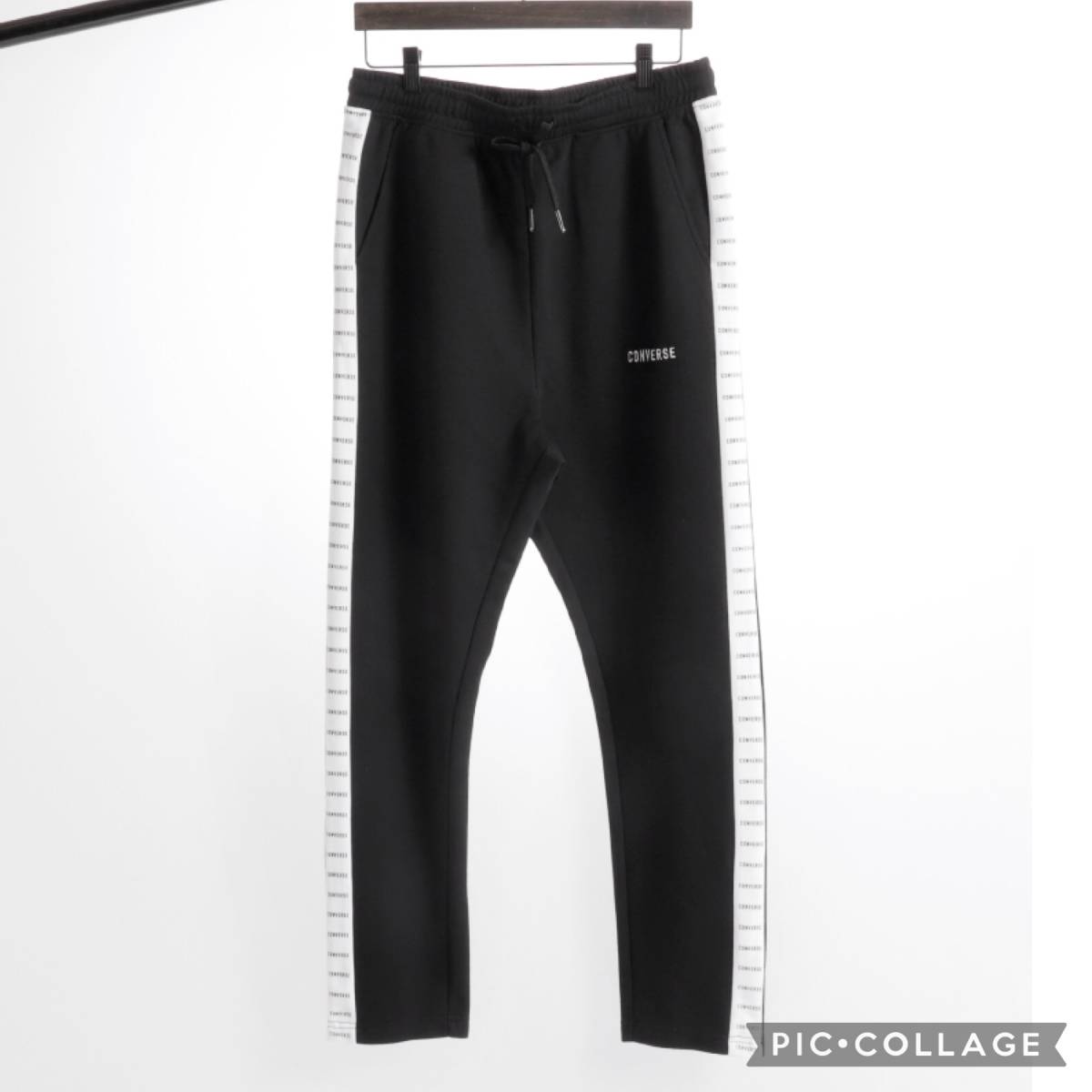新品 コンバース ジャージパンツ Lサイズ 黒 ブラック 9410-3341 トラックパンツ サイドラインパンツ スウェットパンツ メンズ_画像9