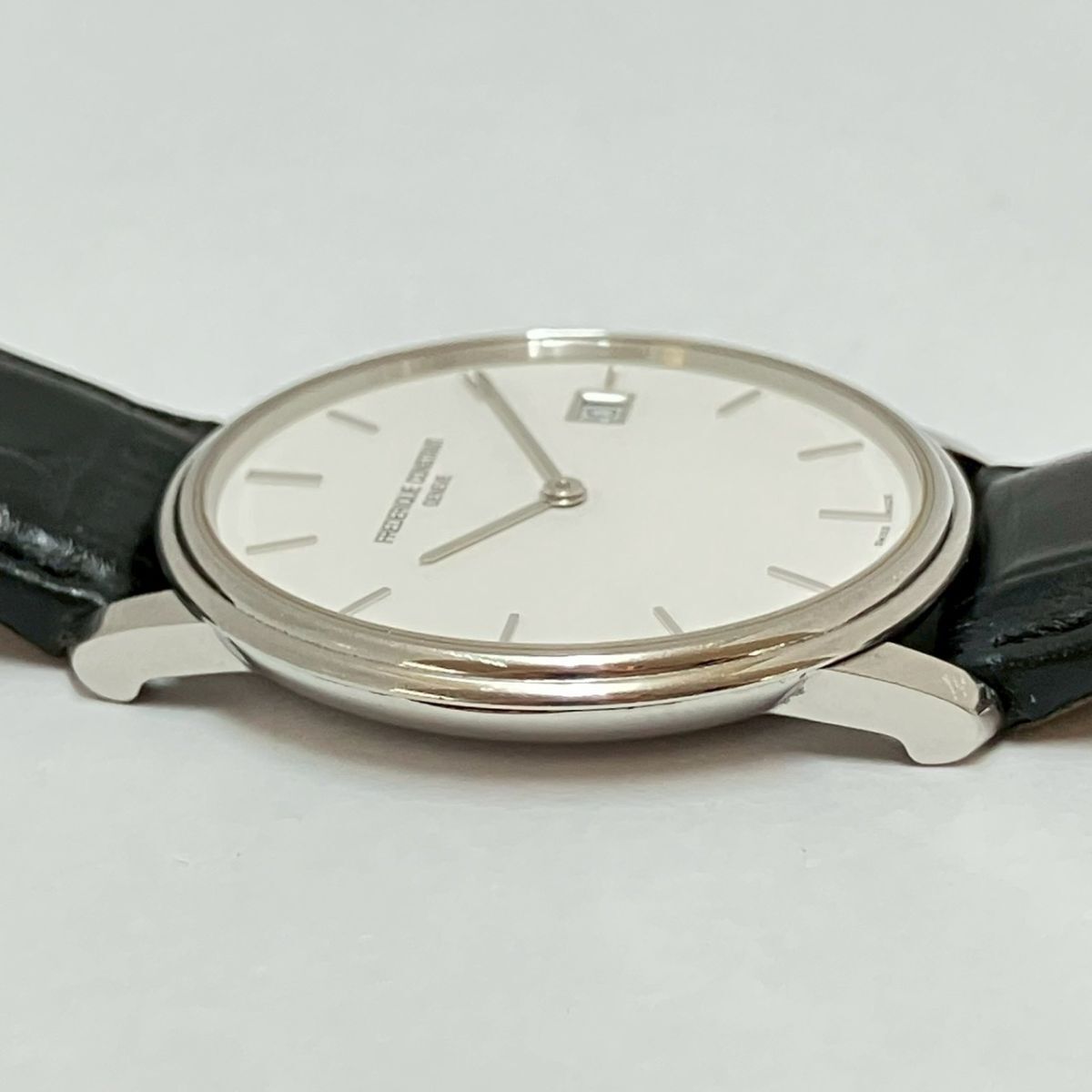 X042-K32-6348◎ 【電池交換済み/稼働】 FREDERIQUE CONSTANT メンズ腕時計 スリムライン FC220/245X4S25/6 QUARTZ ラウンド デイト KA_画像3