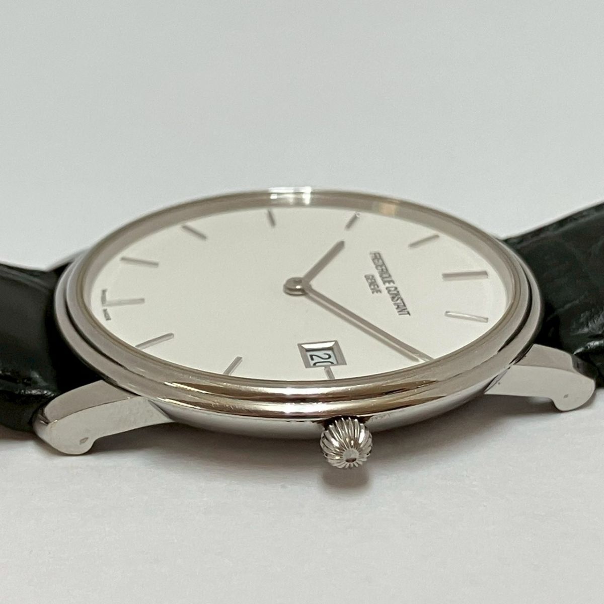 X042-K32-6348◎ 【電池交換済み/稼働】 FREDERIQUE CONSTANT メンズ腕時計 スリムライン FC220/245X4S25/6 QUARTZ ラウンド デイト KA_画像6