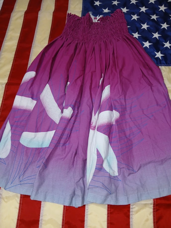 アロハ フラダンス パウスカート ハイビスカス柄 パープル系_画像1