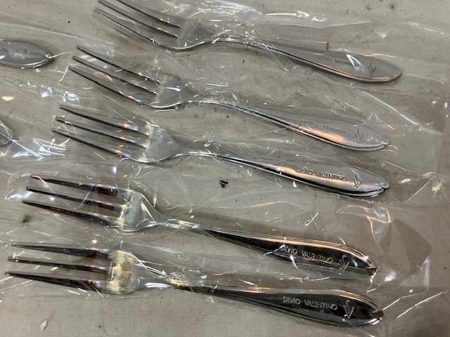 silvio valentino　スプーン　デザートスプーン　コーヒースプーン　ヒメフォーク　5客揃　カトラリーセット　未使用_画像3