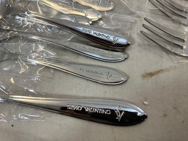 silvio valentino　スプーン　デザートスプーン　コーヒースプーン　ヒメフォーク　5客揃　カトラリーセット　未使用_画像6