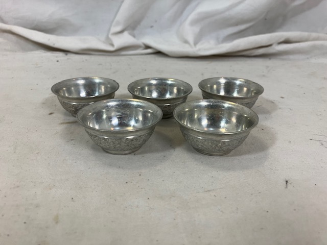 本錫　錫製　お猪口　5客揃_画像1